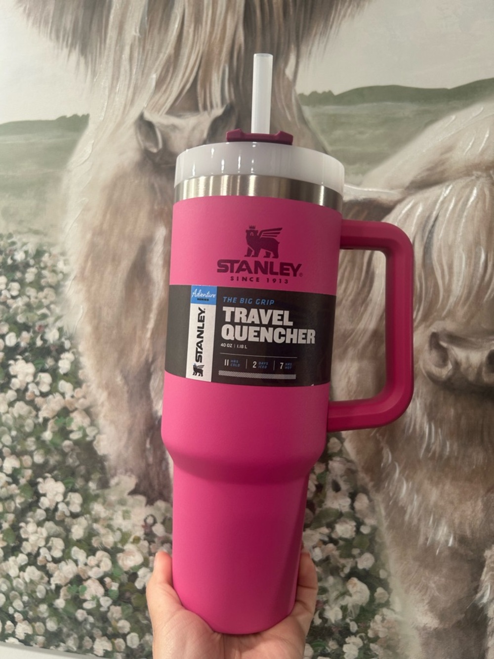 Stanley Adventure Quencher Pink Azalea 40 Oz Travel Tumbler